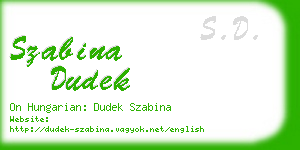 szabina dudek business card